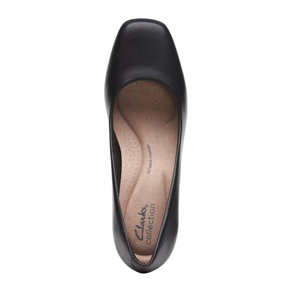 Clarks Women's Kyndall Iris Leather Mid Heel Comfort Pumps Black Size 8 - Picture 4 of 5